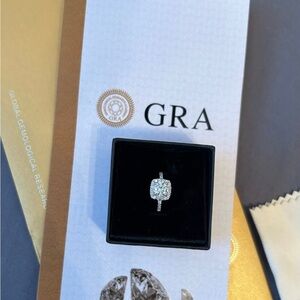 Real moissanite sterling silver ring